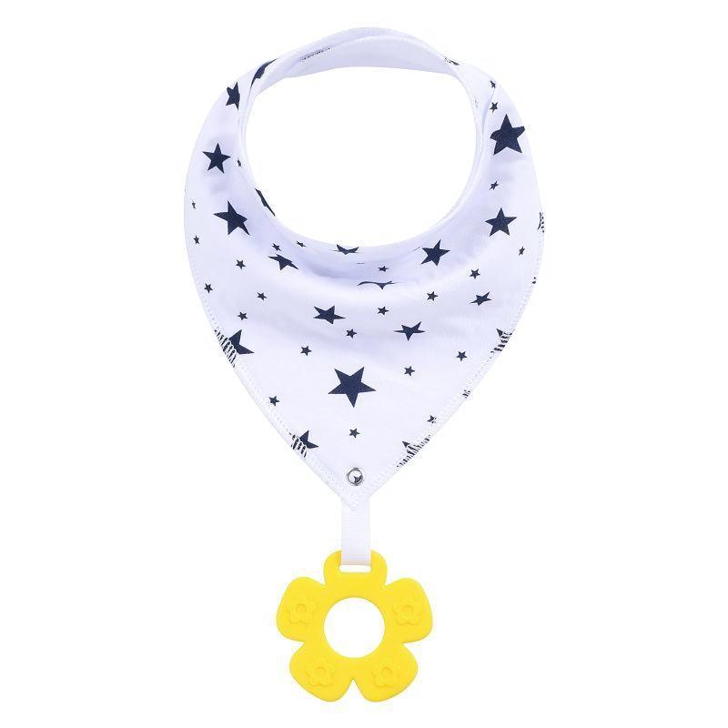 100% Organic Cotton Unisex Baby Bandana Drool Bibs with Teething Toy – 25 Designs