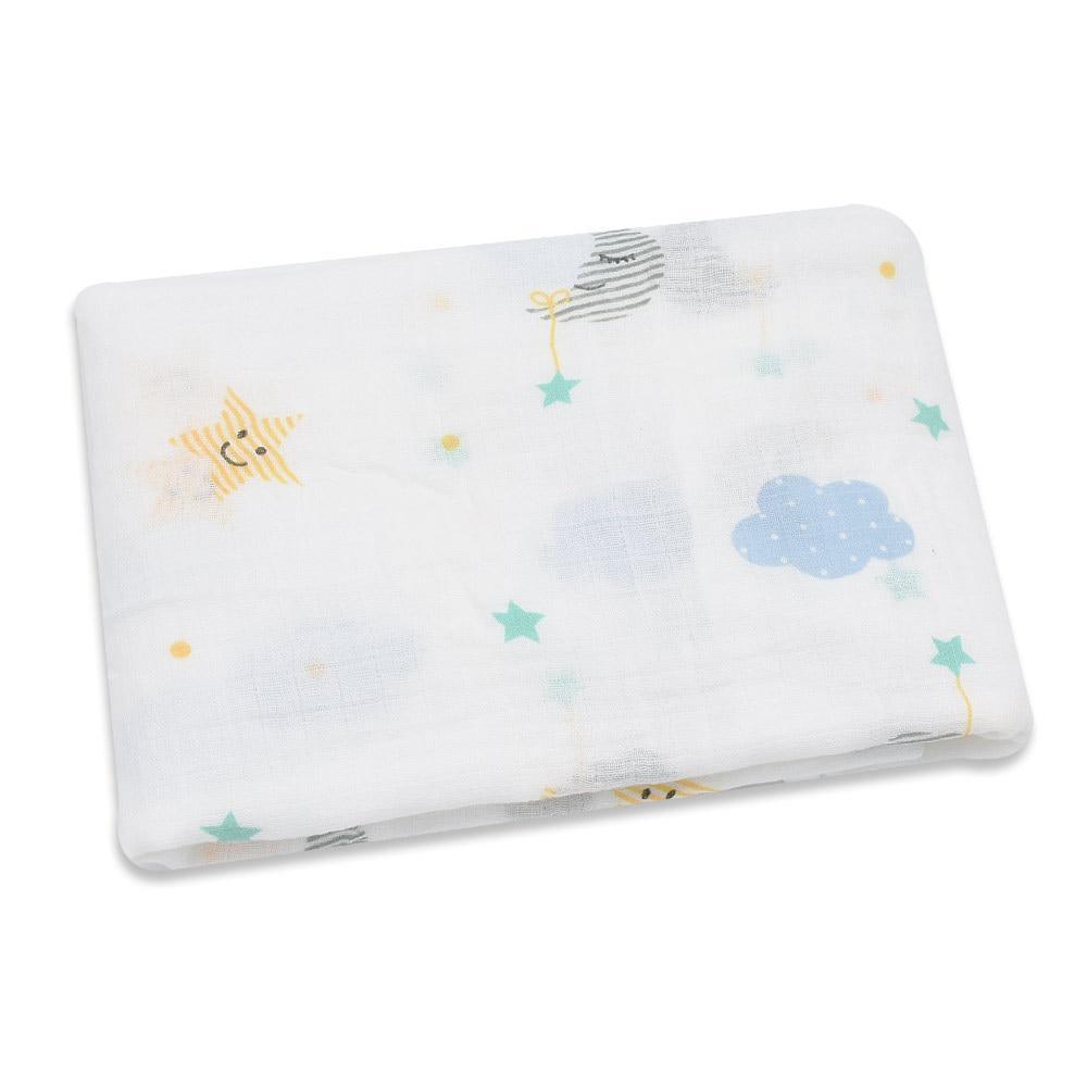 Lightweight Cotton Muslin Baby Swaddle Blanket - Multiple Designs