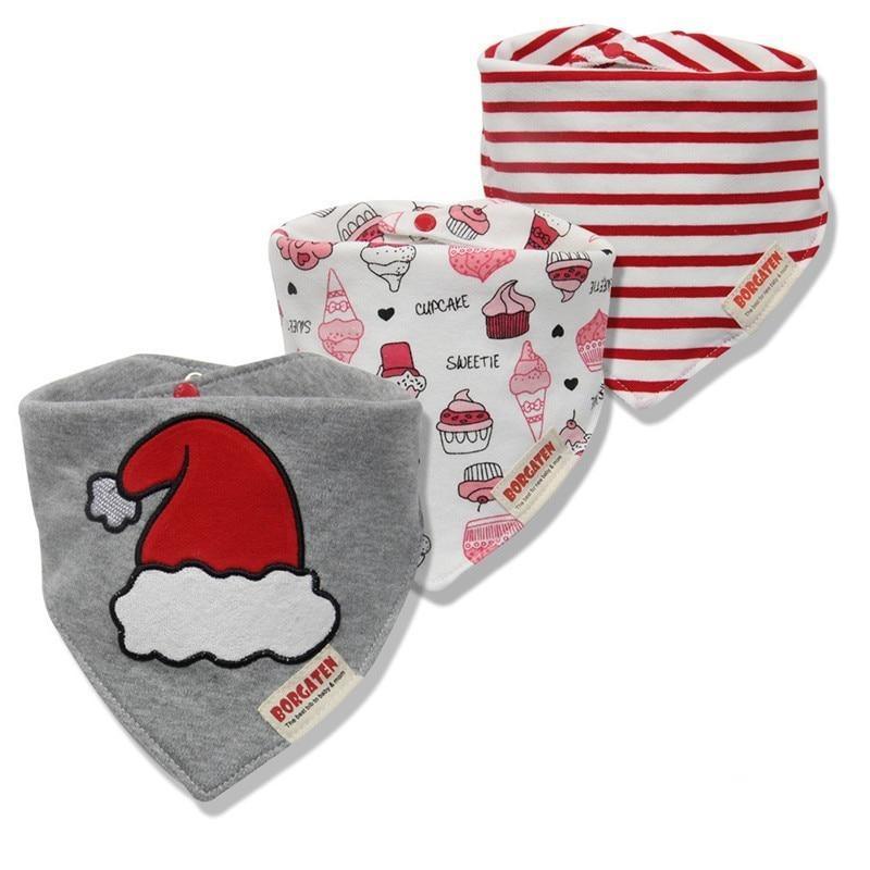 Organic Cotton Waterproof Baby Burp Cloth Bibs – Set of 3 | Multiple Designs