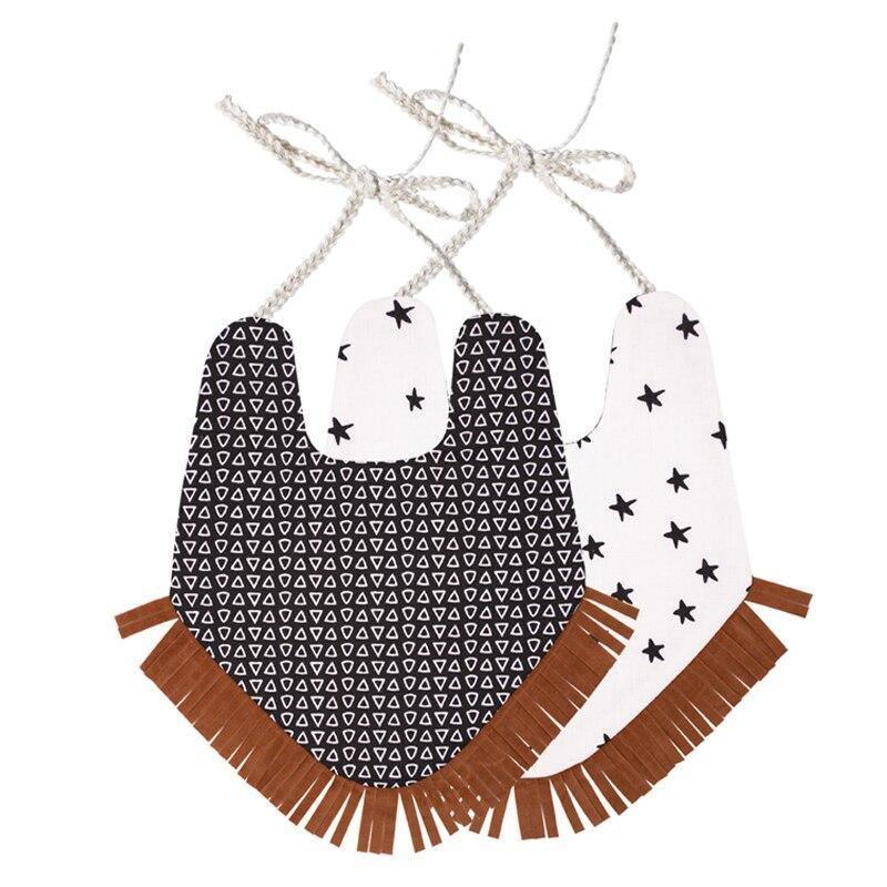 Cotton Linen Tassel Baby Bib & Burp Cloth – Multiple Designs