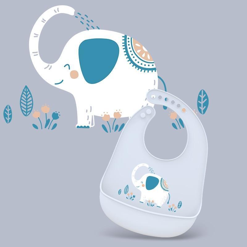 Adjustable Silicone Baby Bib – Multiple Designs