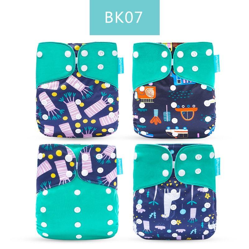 Washable Eco-friendly Reusable Cloth Diapers - Multiple Designs (Set of 4)