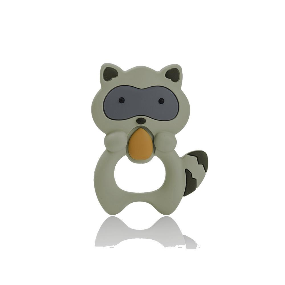 Silicone Raccoon Baby Teether — 100% Food-Grade, BPA-Free & Dishwasher Safe - Multiple Colors
