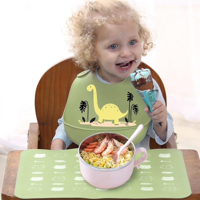 Adjustable Silicone Baby Bib – Multiple Designs