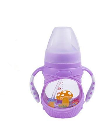 Anti-Colic Silicone Baby Feeding Bottle - Wide Mouth, BPA-Free, 240ml - Multiple Colors