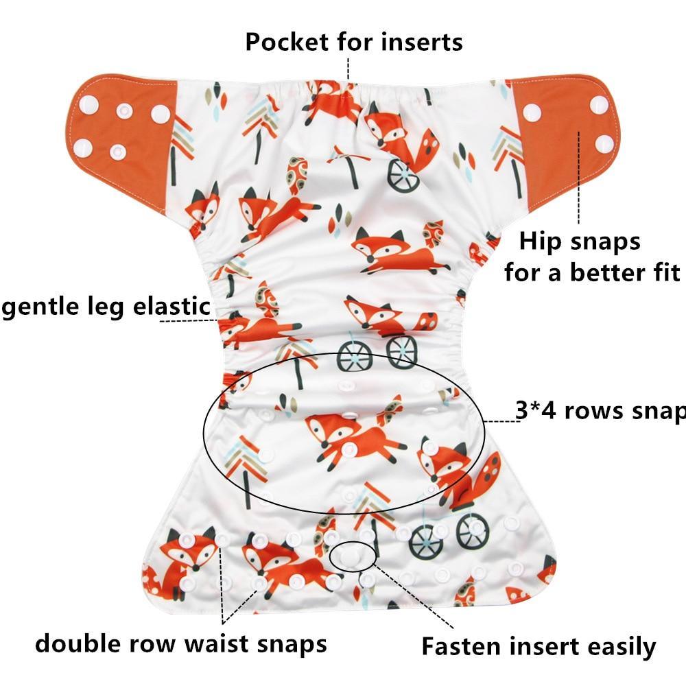 Eco-Friendly Reusable Cloth Diapers (4 Piece Set) - Multi Design