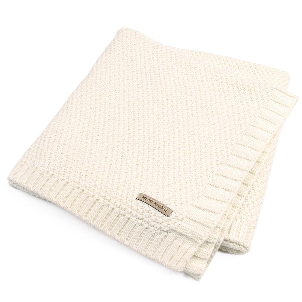 Organic Cotton Knitted Baby Blanket - Multiple Colors