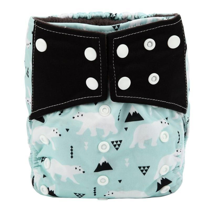 Charcoal Bamboo Reusable Baby Cloth Diapers - Double Gusset, Washable Nappies - Multiple Designs