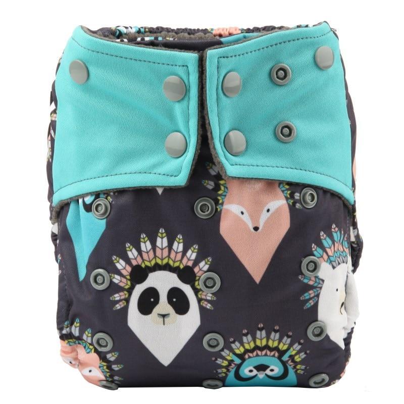Charcoal Bamboo Reusable Baby Cloth Diapers - Double Gusset, Washable Nappies - Multiple Designs