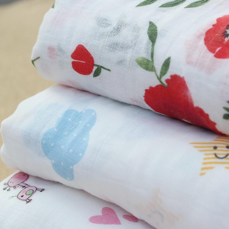 Lightweight Cotton Muslin Baby Swaddle Blanket - Multiple Designs