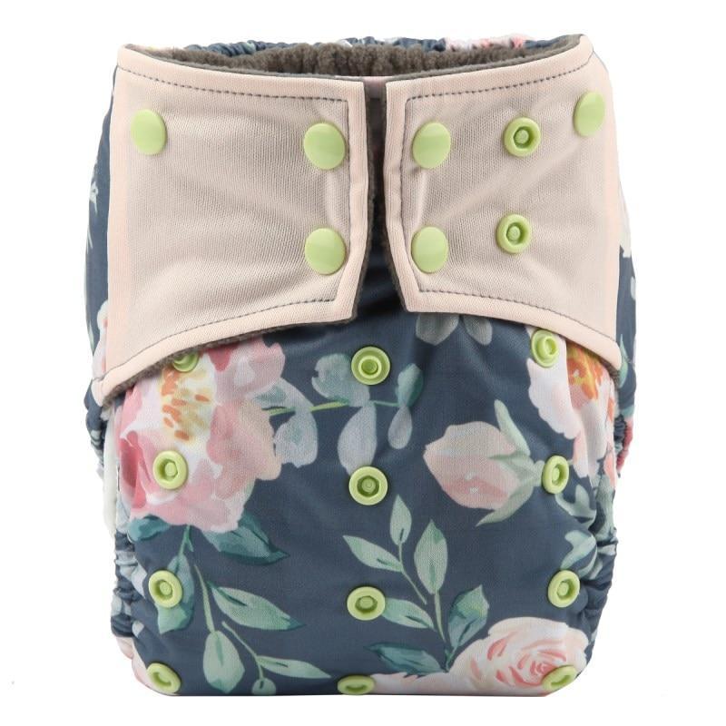 Charcoal Bamboo Reusable Baby Cloth Diapers - Double Gusset, Washable Nappies - Multiple Designs