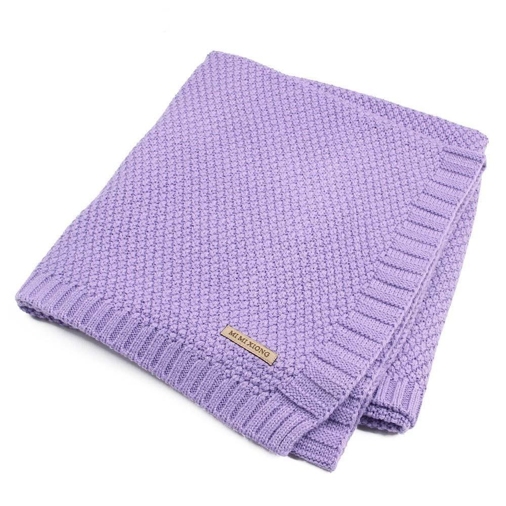 Organic Cotton Knitted Baby Blanket - Multiple Colors