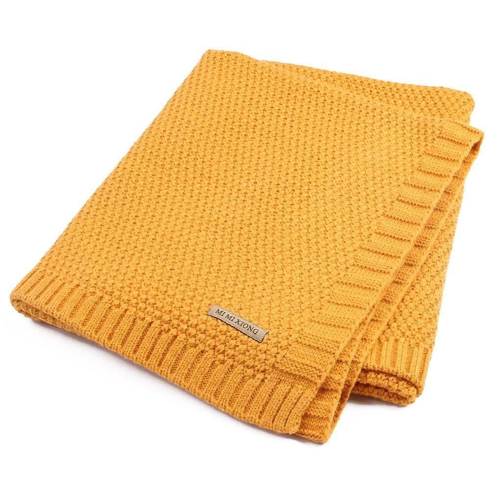 Organic Cotton Knitted Baby Blanket - Multiple Colors