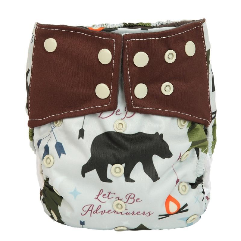 Charcoal Bamboo Reusable Baby Cloth Diapers - Double Gusset, Washable Nappies - Multiple Designs
