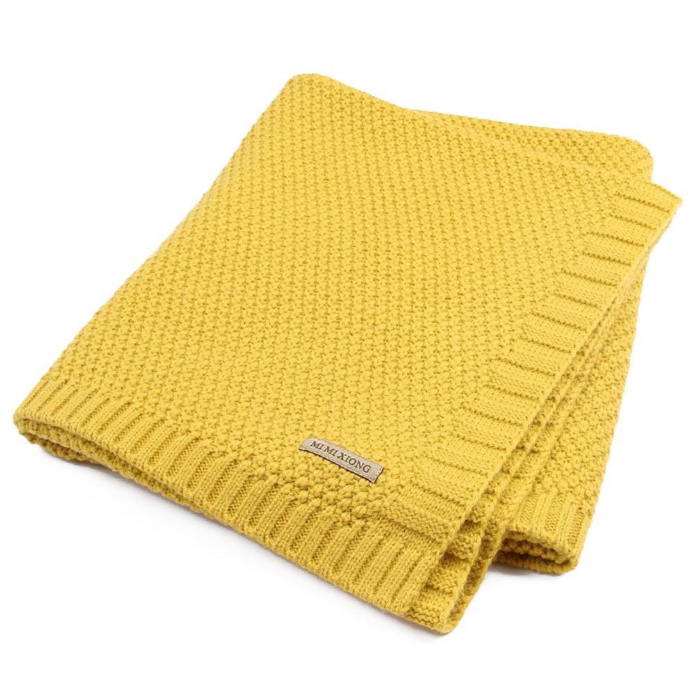 Organic Cotton Knitted Baby Blanket - Multiple Colors