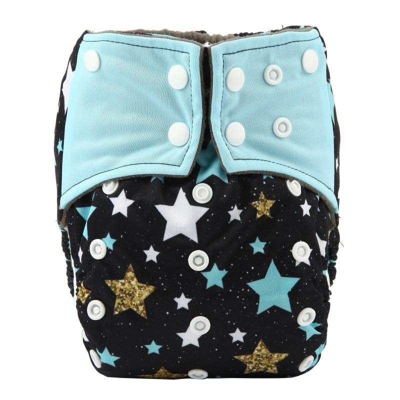 Charcoal Bamboo Reusable Baby Cloth Diapers - Double Gusset, Washable Nappies - Multiple Designs