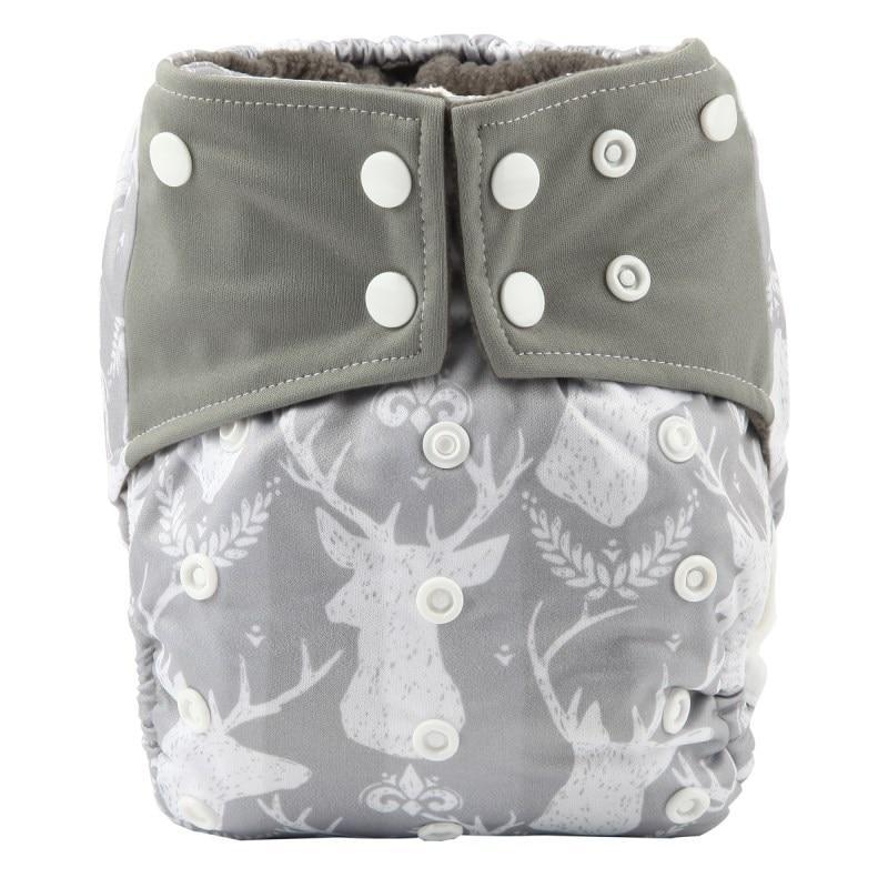 Charcoal Bamboo Reusable Baby Cloth Diapers - Double Gusset, Washable Nappies - Multiple Designs