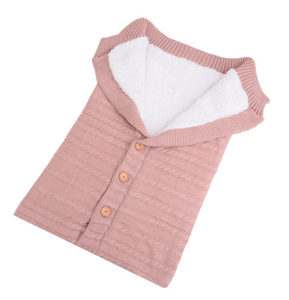 Handmade Knit Baby Swaddle Blanket — Warm Wool Sleeping Bag & Stroller Wrap - Multiple Colors