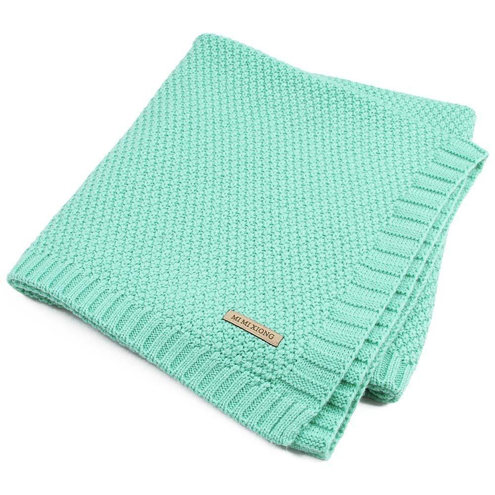 Organic Cotton Knitted Baby Blanket - Multiple Colors