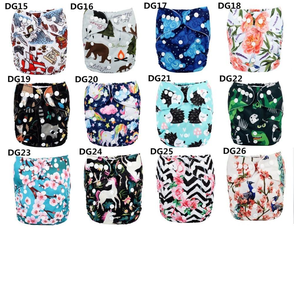 Reusable Pocket Cloth Diapers - Adjustable Waterproof Baby Nappies in Modern Prints
