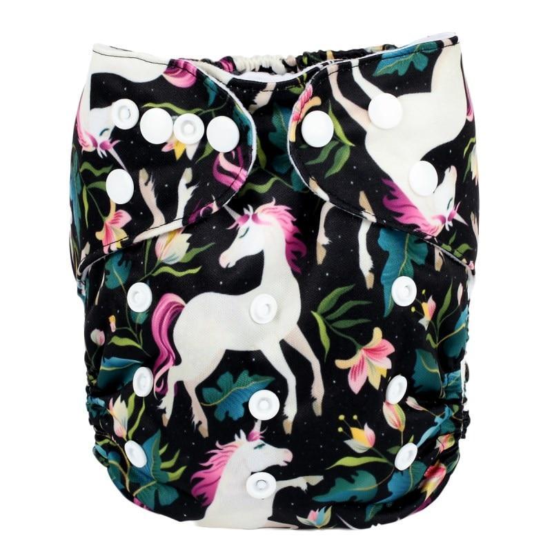 Reusable Pocket Cloth Diapers - Adjustable Waterproof Baby Nappies in Modern Prints