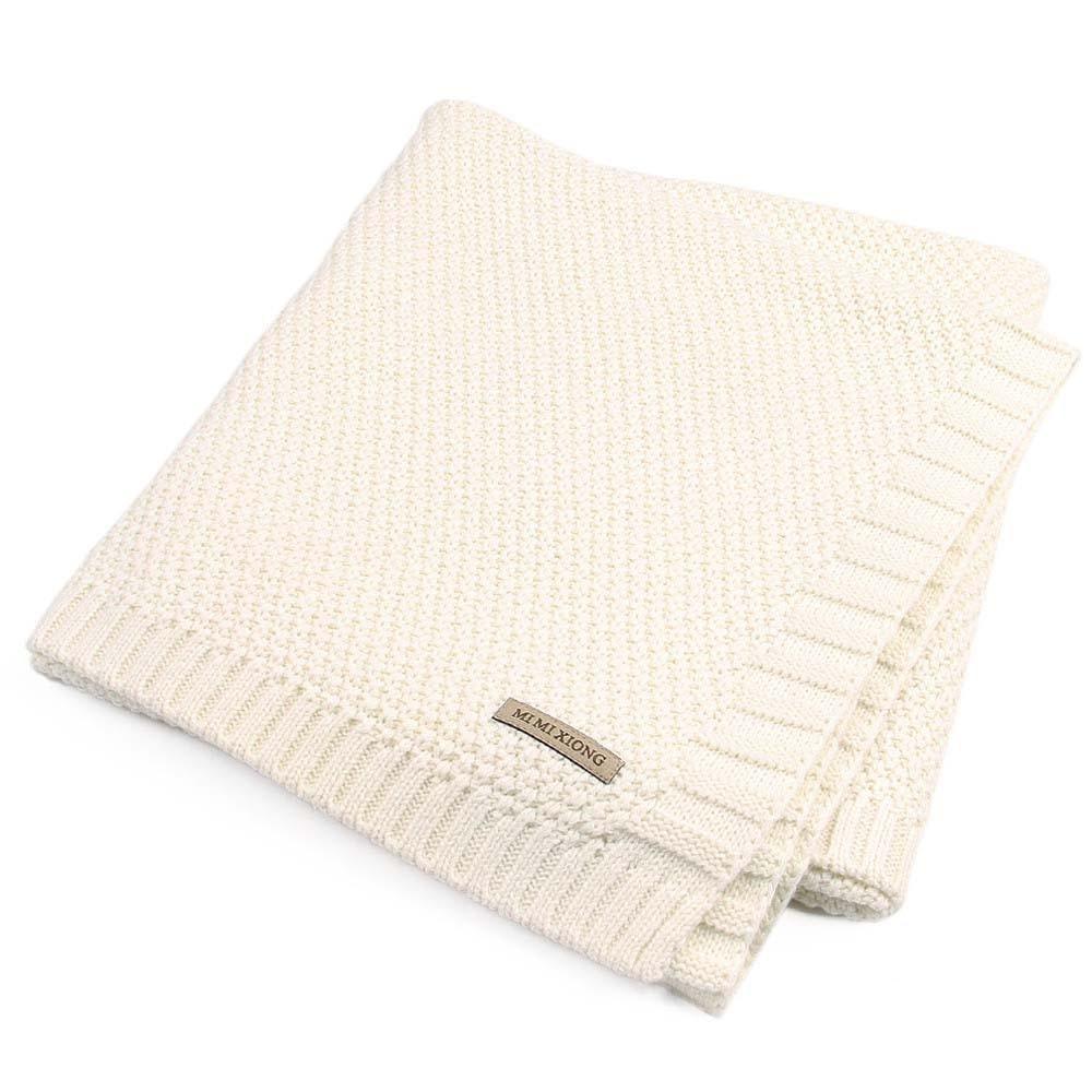 Organic Cotton Knitted Baby Blanket - Multiple Colors