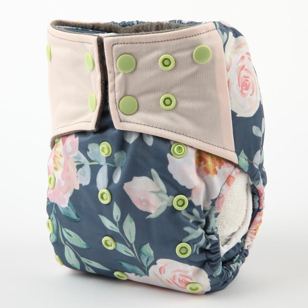 Charcoal Bamboo Reusable Baby Cloth Diapers - Double Gusset, Washable Nappies - Multiple Designs