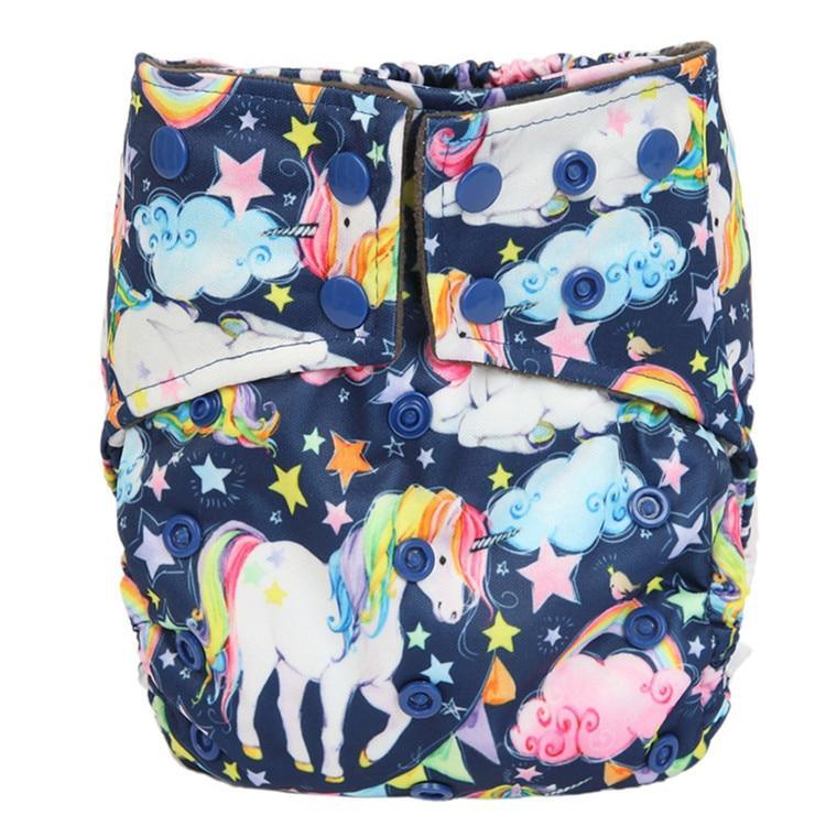 Charcoal Bamboo Reusable Baby Cloth Diapers - Double Gusset, Washable Nappies - Multiple Designs