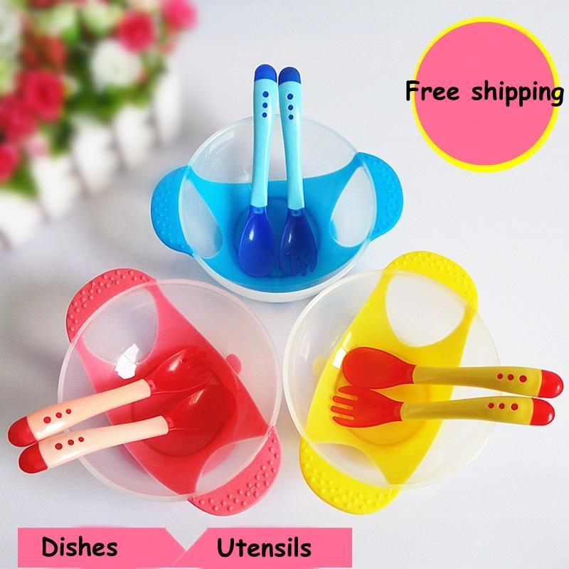 Baby Feeding Dishes & Utensil Set – Mix & Match | Red, Blue & Yellow