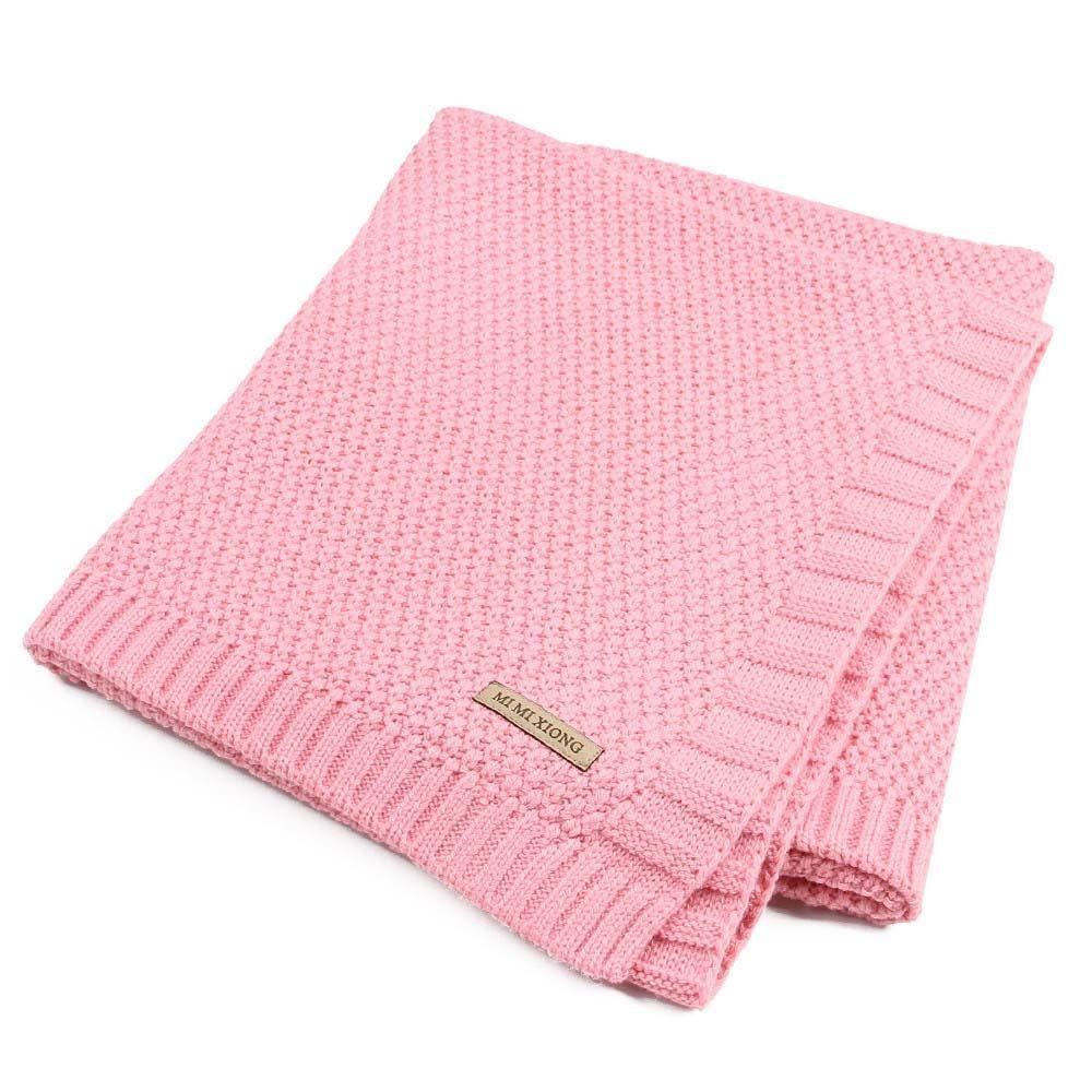 Organic Cotton Knitted Baby Blanket - Multiple Colors