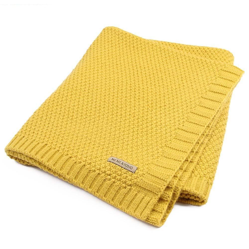 Organic Cotton Knitted Baby Blanket - Multiple Colors