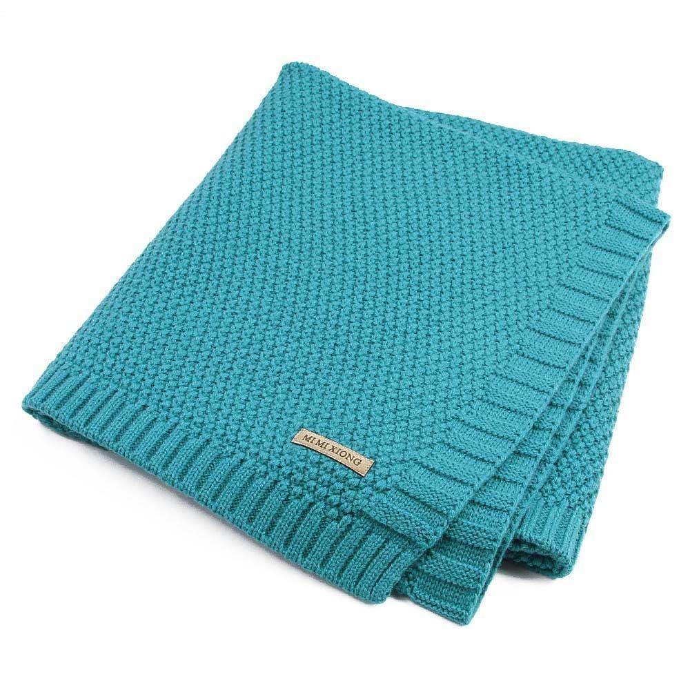Organic Cotton Knitted Baby Blanket - Multiple Colors