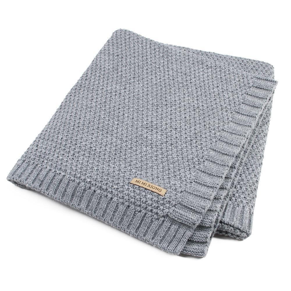 Organic Cotton Knitted Baby Blanket - Multiple Colors