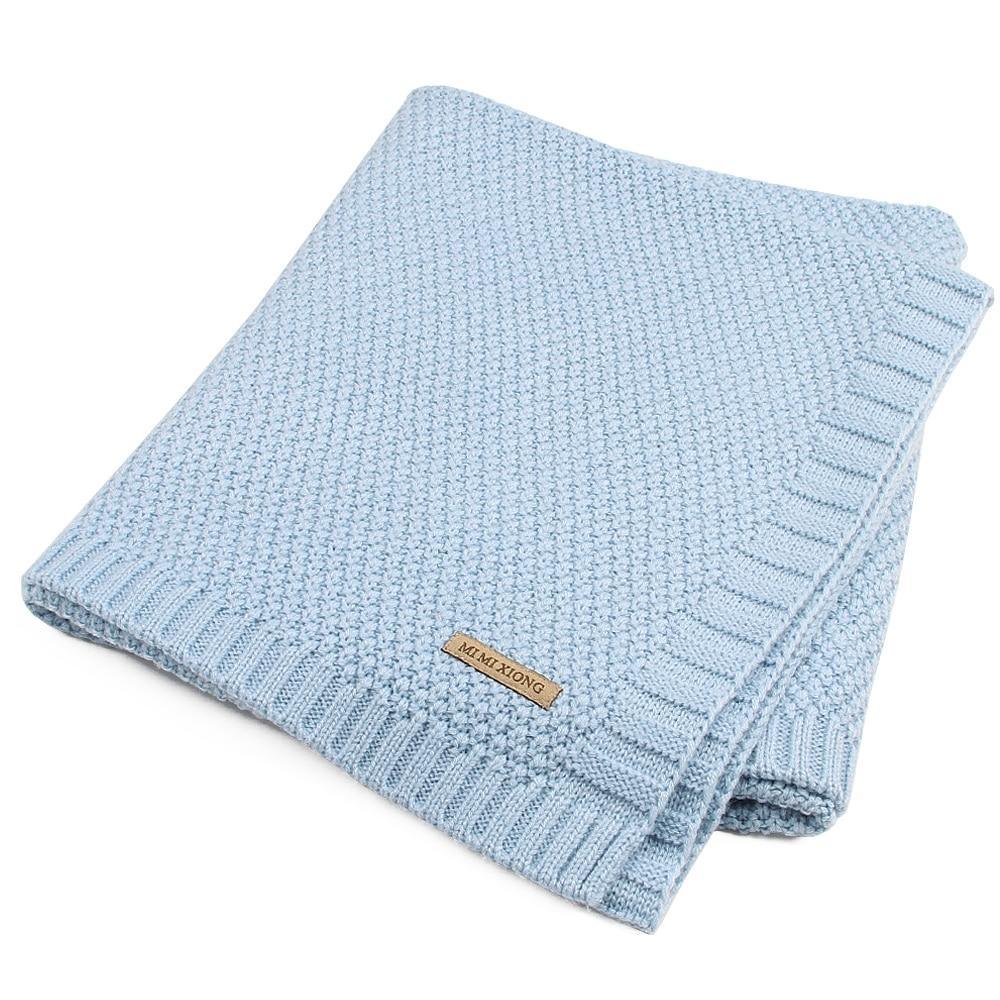 Organic Cotton Knitted Baby Blanket - Multiple Colors