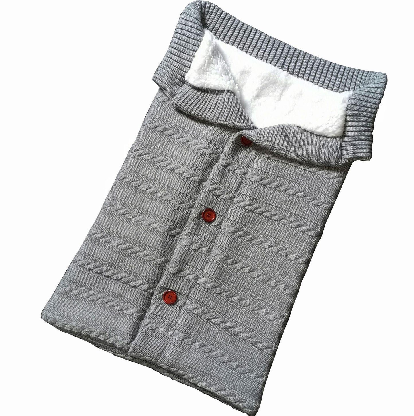 Handmade Knit Baby Swaddle Blanket — Warm Wool Sleeping Bag & Stroller Wrap - Multiple Colors