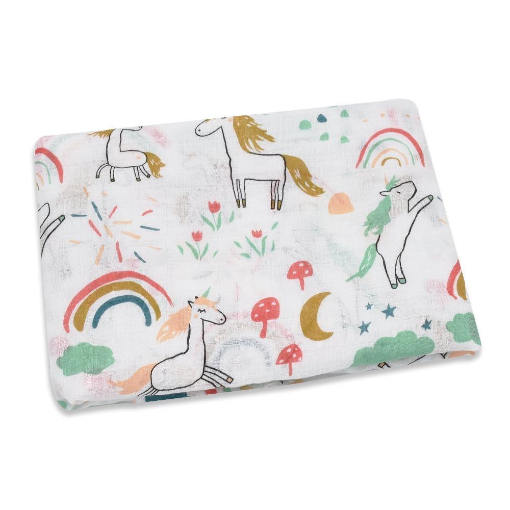 Lightweight Cotton Muslin Baby Swaddle Blanket - Multiple Designs