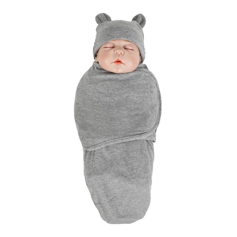 Organic Cotton Newborn Swaddle Blanket with Hat & Blanket Bag – 8 Colors