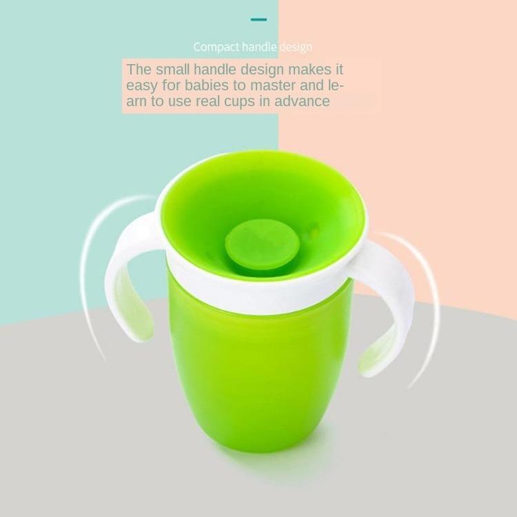 Leak-Proof Rotatable Magic Learning Cup for Babies - 240ml Silicone Sippy Cup - Multiple Colors