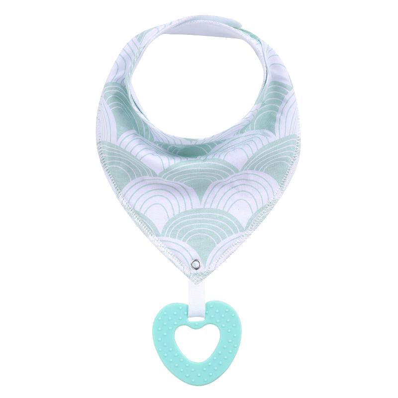 100% Organic Cotton Unisex Baby Bandana Drool Bibs with Teething Toy – 25 Designs