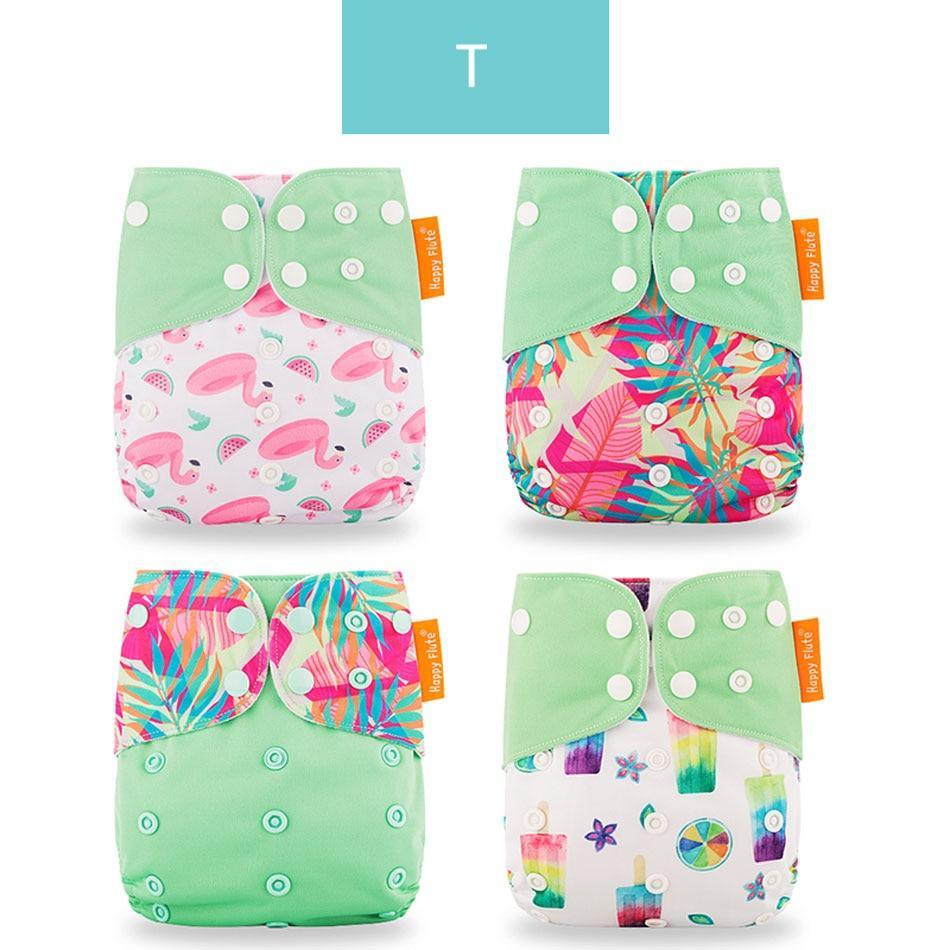 Washable Eco-friendly Reusable Cloth Diapers - Multiple Designs (Set of 4)