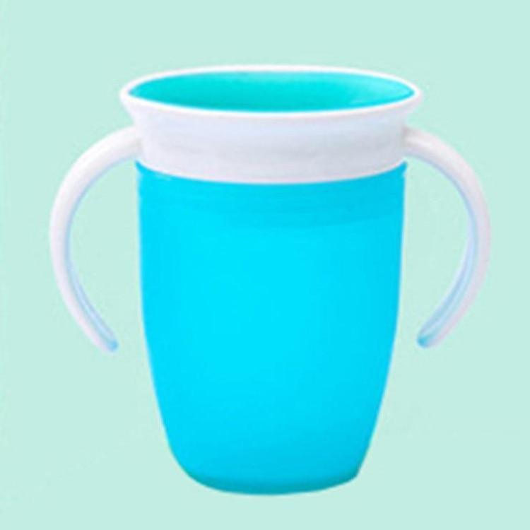Leak-Proof Rotatable Magic Learning Cup for Babies - 240ml Silicone Sippy Cup - Multiple Colors