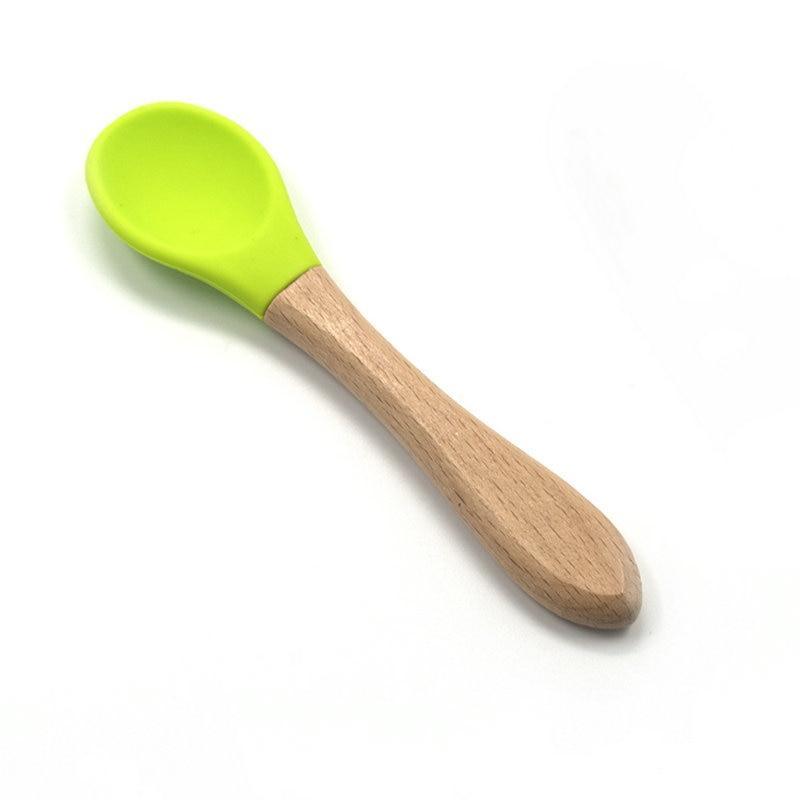 Organic Bamboo/Silicone Training Spoons (2 Piece Set)