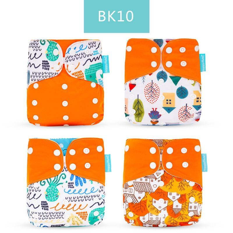 Washable Eco-friendly Reusable Cloth Diapers - Multiple Designs (Set of 4)