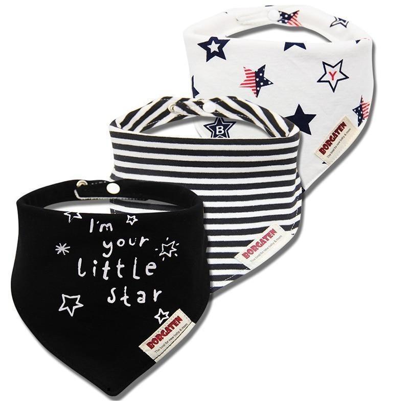 Organic Cotton Waterproof Baby Burp Cloth Bibs – Set of 3 | Multiple Designs