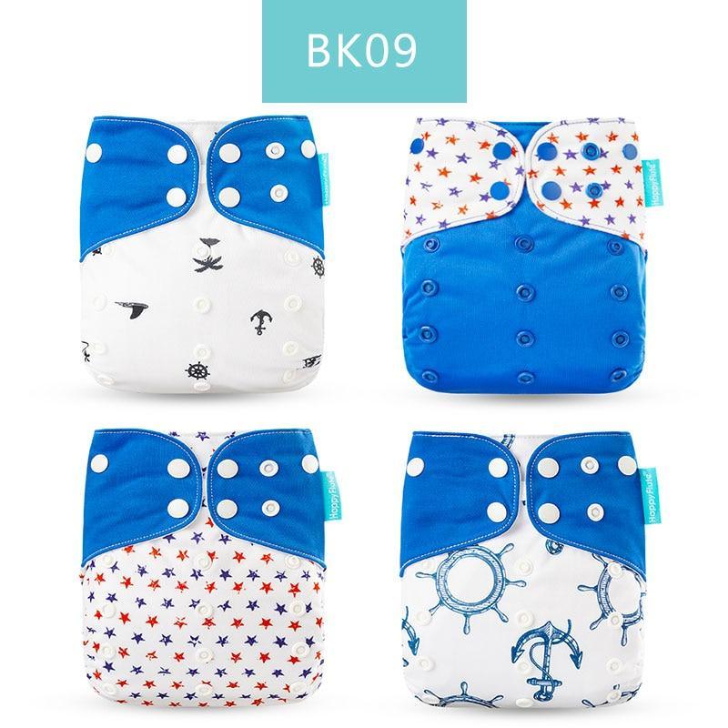 Washable Eco-friendly Reusable Cloth Diapers - Multiple Designs (Set of 4)