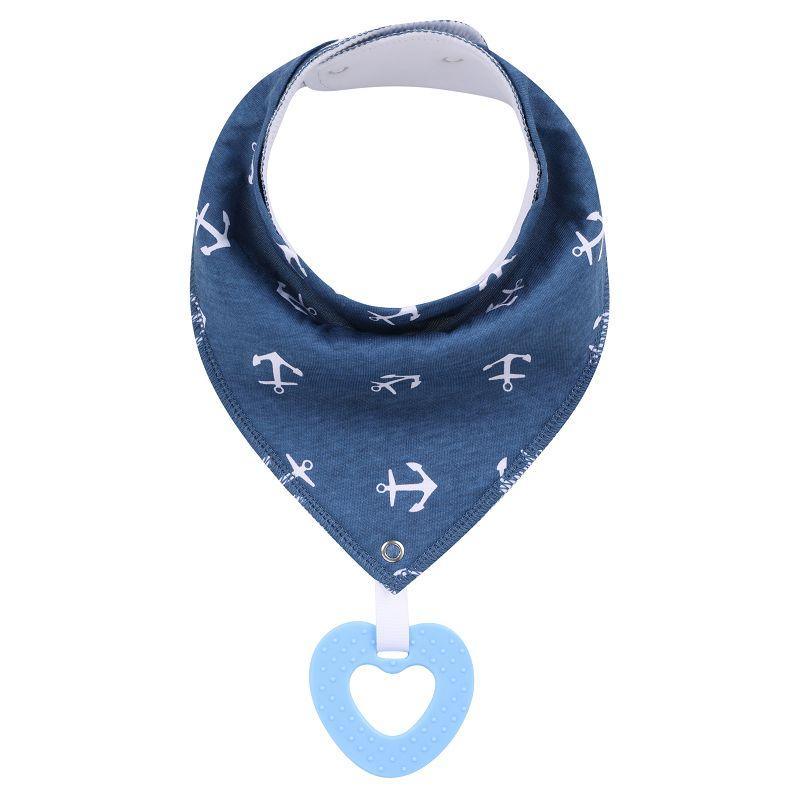100% Organic Cotton Unisex Baby Bandana Drool Bibs with Teething Toy – 25 Designs