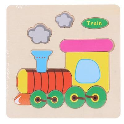 Wooden 3D Animal Puzzle for Toddlers — Montessori Educational Brain Teaser - Multiple Designs