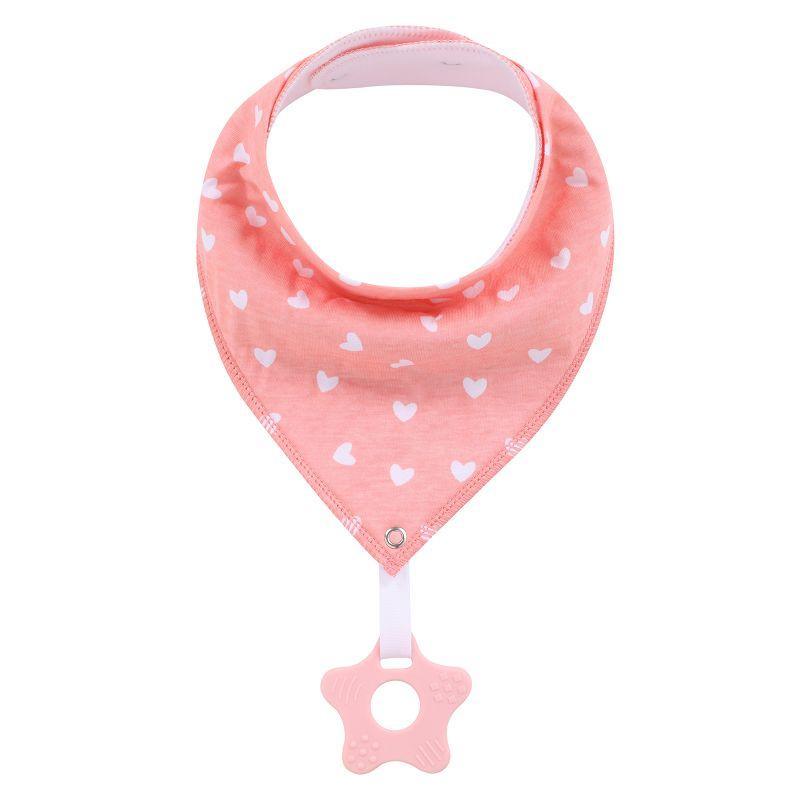 100% Organic Cotton Unisex Baby Bandana Drool Bibs with Teething Toy – 25 Designs