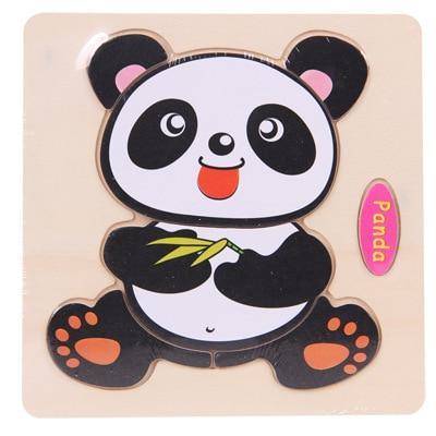 Wooden 3D Animal Puzzle for Toddlers — Montessori Educational Brain Teaser - Multiple Designs
