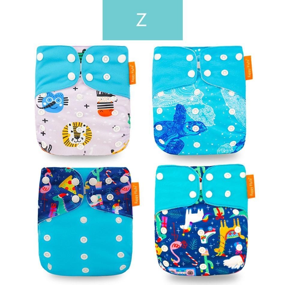 Washable Eco-friendly Reusable Cloth Diapers - Multiple Designs (Set of 4)